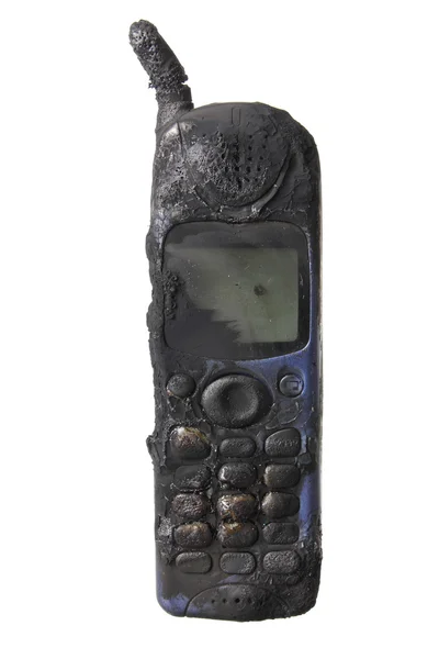 Burnt Mobile Phone — Stock Photo, Image