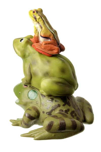 おもちゃのカエルのスタック — ストック写真