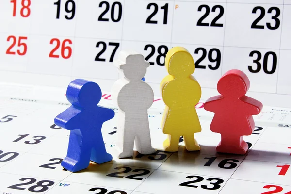 Family Figures on Calendar Page — Stock Photo, Image