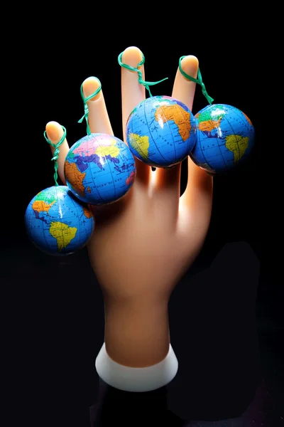 Mannequin main et globes — Photo
