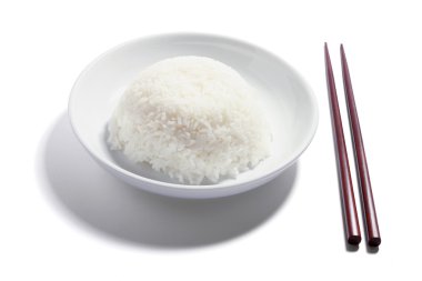 tabak pirinç ve yemek çubukları