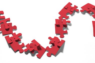 jigsaw puzzle parçaları zincir
