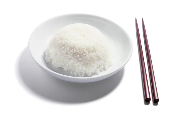 Plate of Rice and Chopsticks — Stock Photo, Image