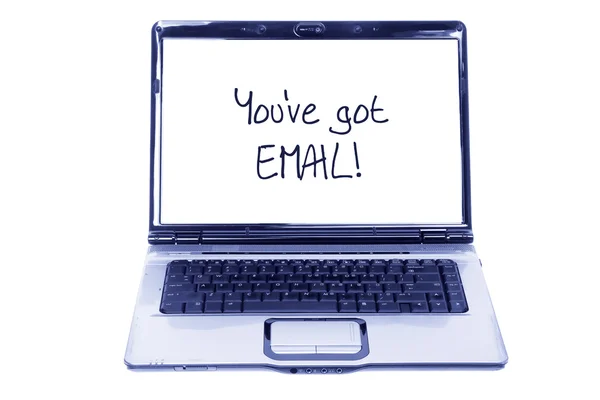 Laptop számítógép-val üzenet — Stock Fotó