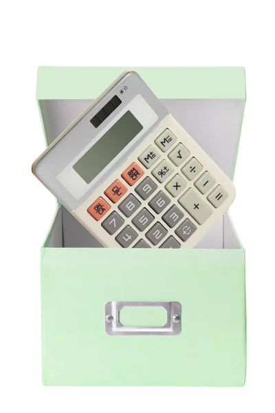 Calculator in Storage Box — Stock Photo, Image