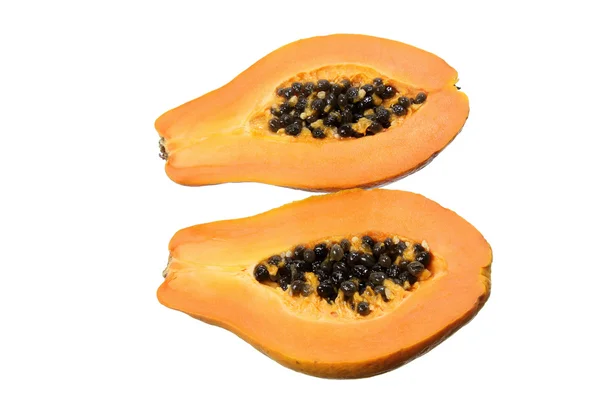 Papaya skuren på mitten — Stockfoto