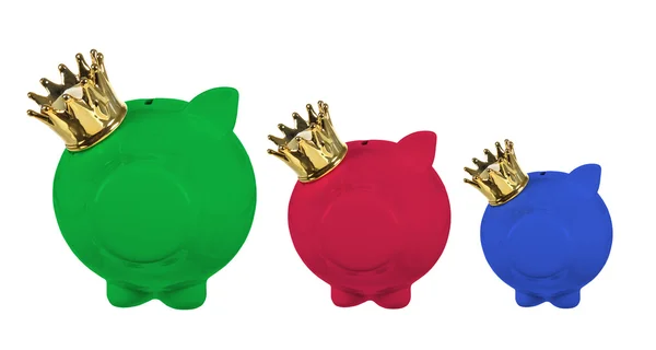 Piggy Banks with Crown — Stock Photo, Image