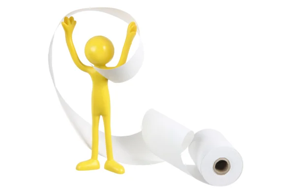 Figure and Paper Roll — Stock Photo, Image