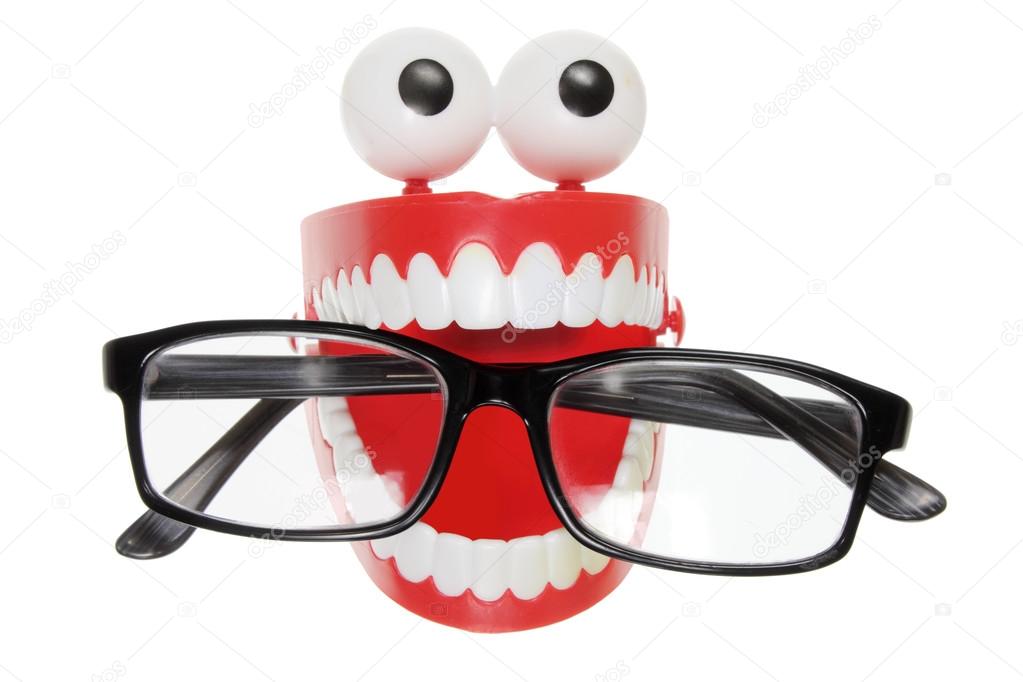 Chattering Teeth Toy with Eyeglasses