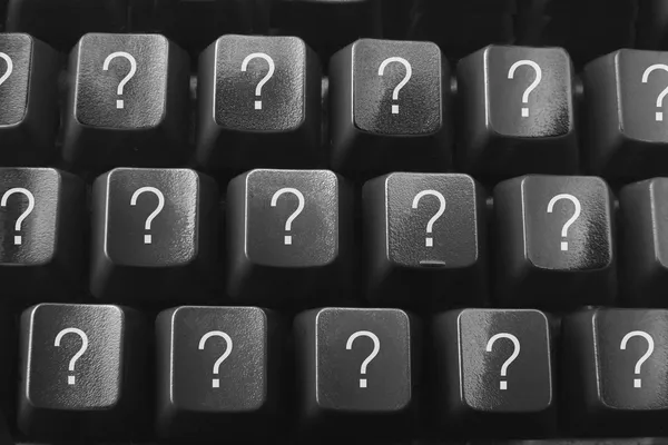 Computer Keyboard with Questions Marks — Stock Photo, Image