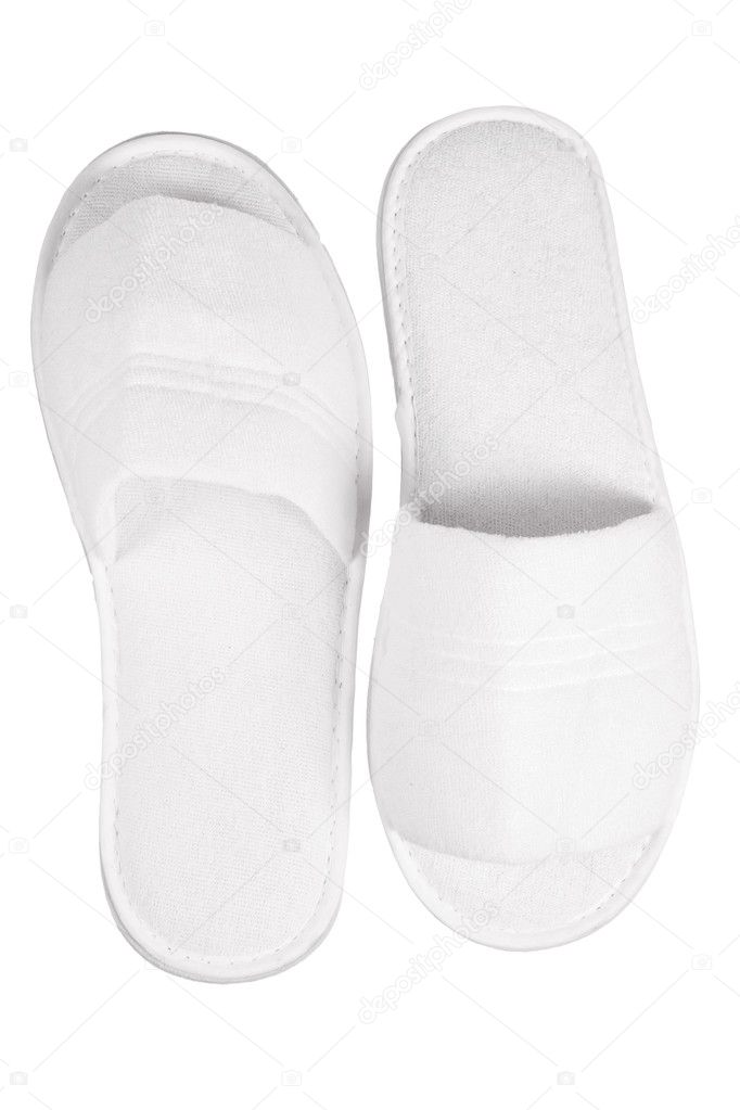 white bedroom slippers