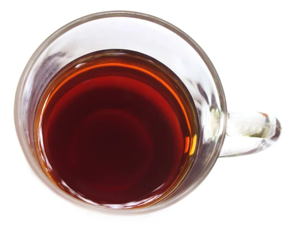 Liqueur de thé sur une tasse transparente — Photo