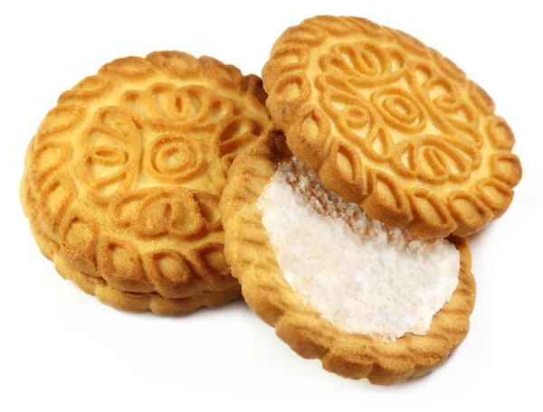 Biscoitos de creme de camada dupla — Fotografia de Stock