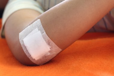 Wound sealed with plaster clipart