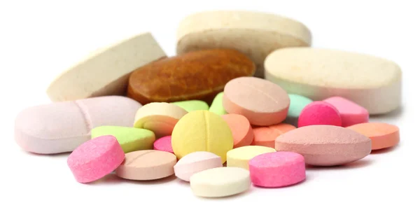 Colorful tablets with capsules — Stock Photo, Image