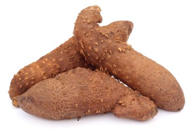 Beyaz arka plan üzerinde hava patates