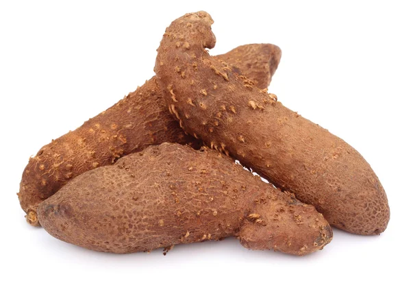 Air potatis över vit bakgrund — Stockfoto