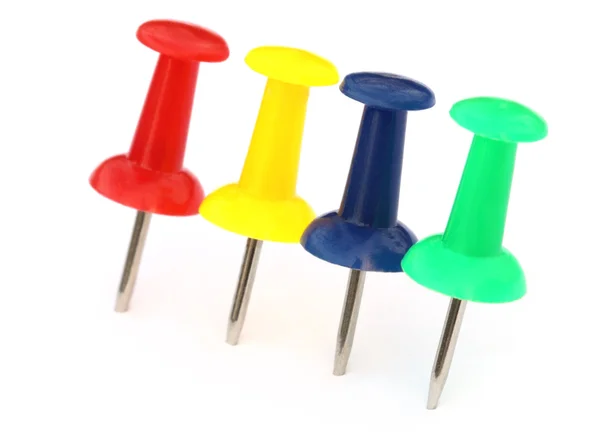 Färgglada push pins — Stockfoto