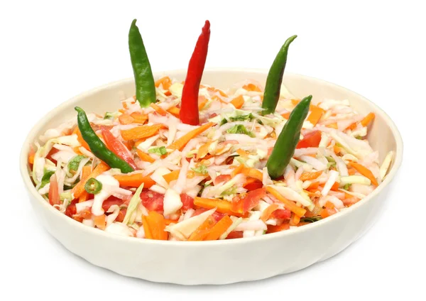 Salad with long chili — Stock Photo, Image