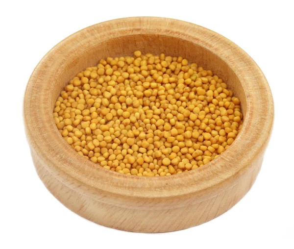 Fresh golden mustard with selective focus — Stock Photo, Image