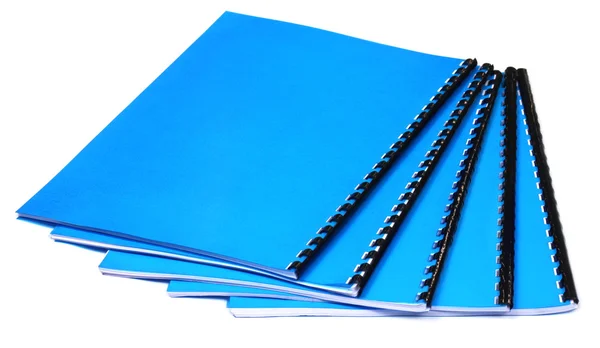 Blauwe copybooks — Stockfoto