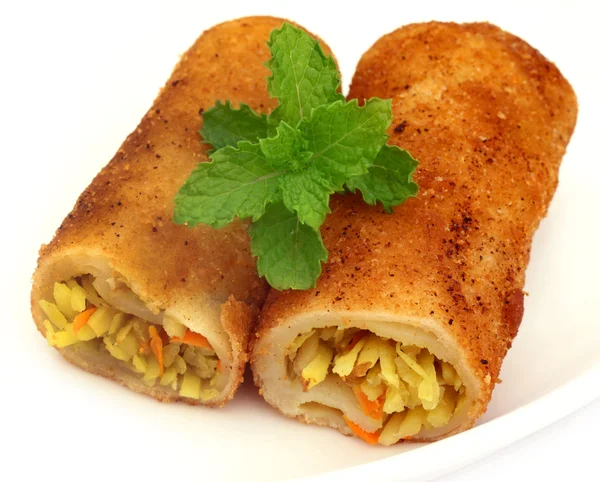 Vegetable roll with fresh mint leaves — Stock Photo, Image