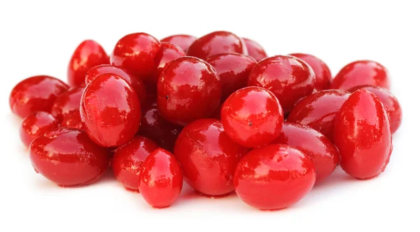Processed cherry over white background — Stock Photo, Image