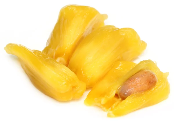 Juicy jackfruit flesh with seed — Stock Photo, Image