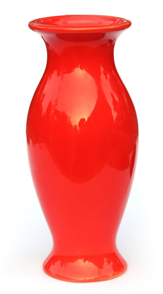 Red flower vase