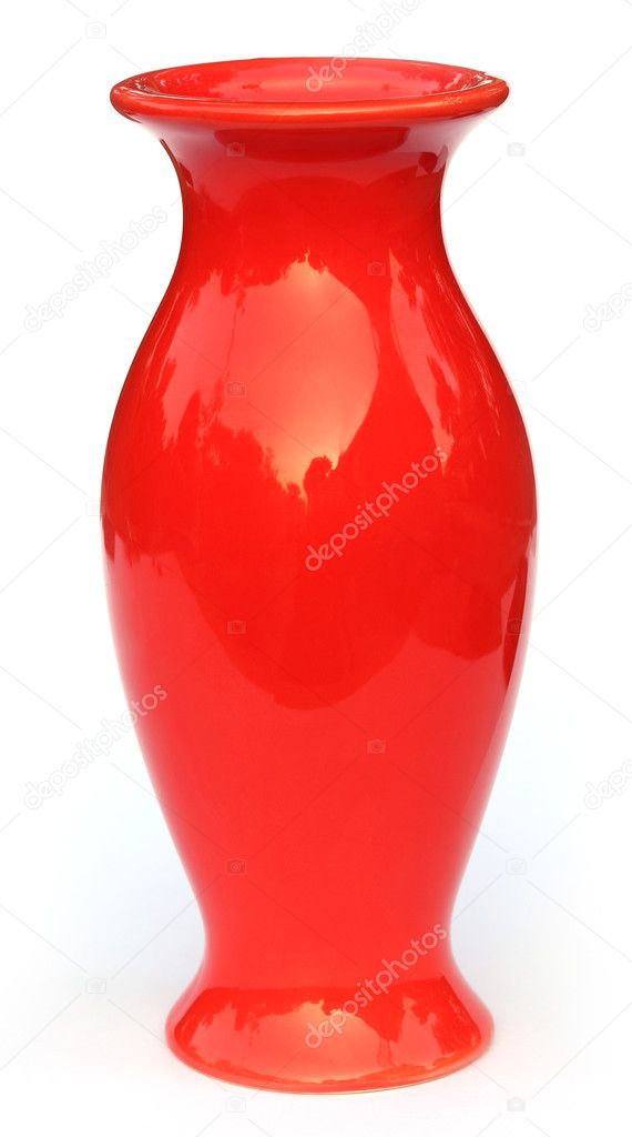 Red flower vase