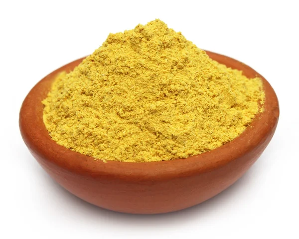 Ubtan powder on brown bowl — Stock Photo, Image