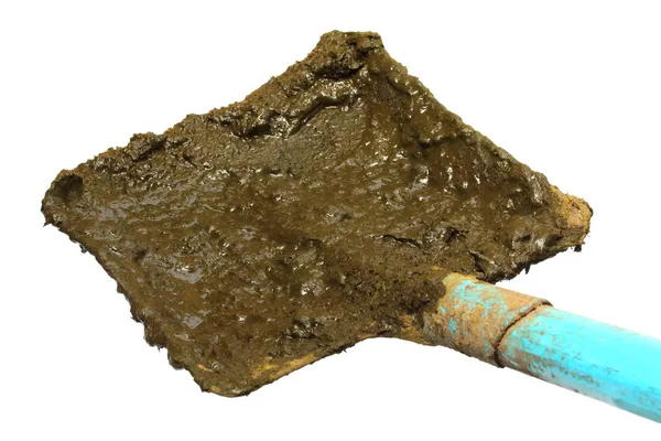 Shovel for taking raw cow manure — Stock Photo, Image