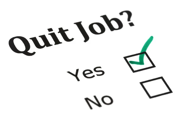 Quit job check mark — Stock Photo, Image