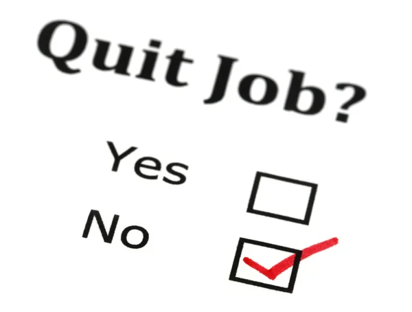 Quit job check mark — Stock Photo, Image