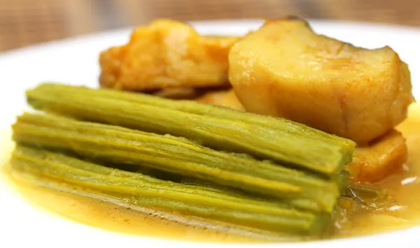 Moringa Curry mit Fisch — Stockfoto