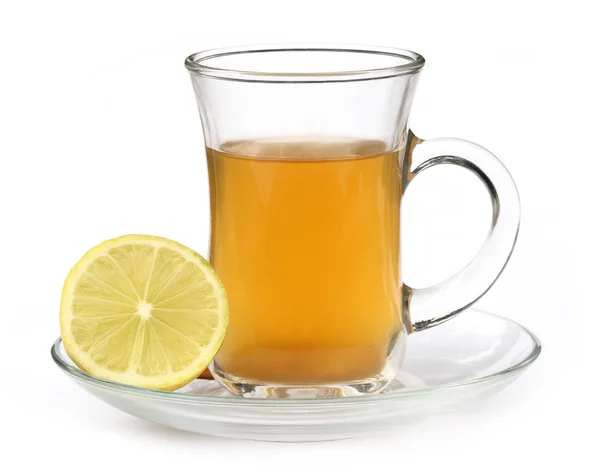 Taza de té de hierbas con limón — Foto de Stock