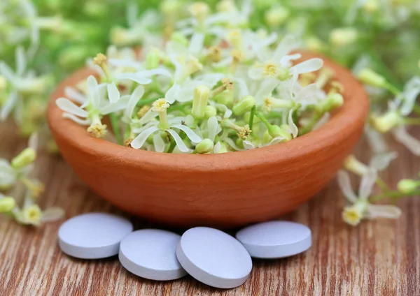 Pills made from flower — Stock Photo, Image