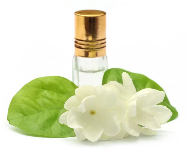 Jasmine flower with bottle — Stock Photo, Image