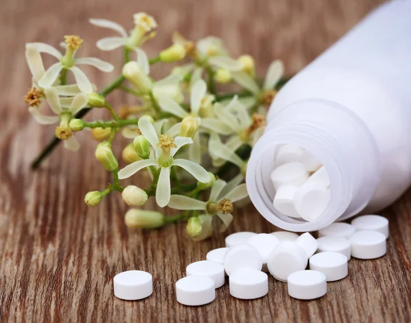 Pills from medicinal neem — Stock Photo, Image