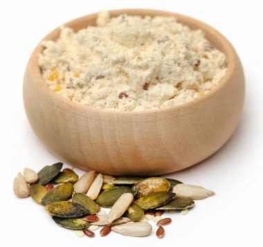 Besleyici ekmek yapmak için tohumlu özel un.