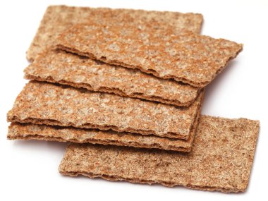 Beyaz arka plan üzerinde susam ile Crispbread 