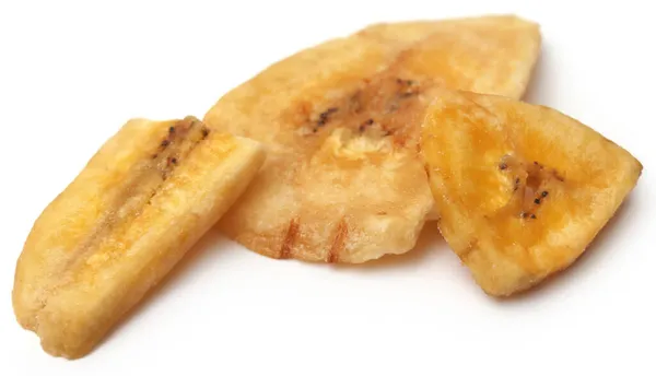 Banana Chips Isolated White Background — Stock Photo, Image