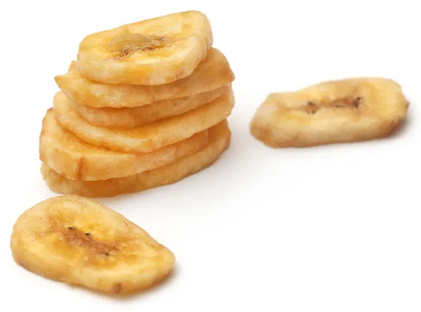 Banana Chips Isolated White Background — Stock Photo, Image