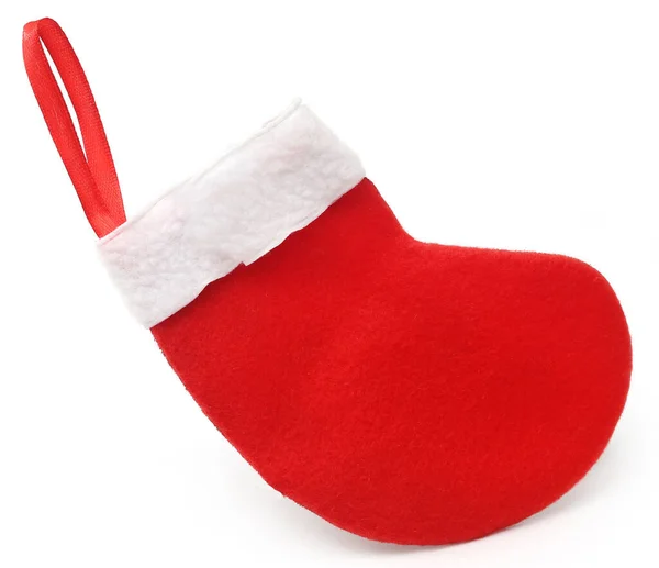 Christmas Sock White Background — Stock Photo, Image