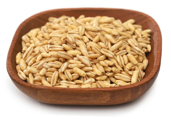 Whole Oats Bowl White Background — Stock Photo, Image