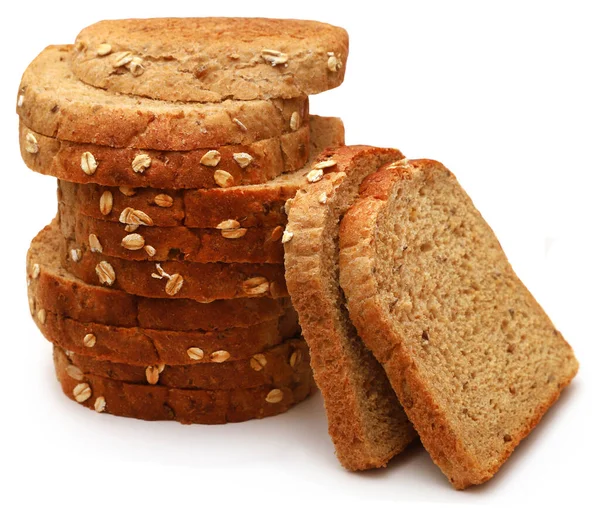 Haver Roggebrood Vers Gesneden Witte Achtergrond — Stockfoto