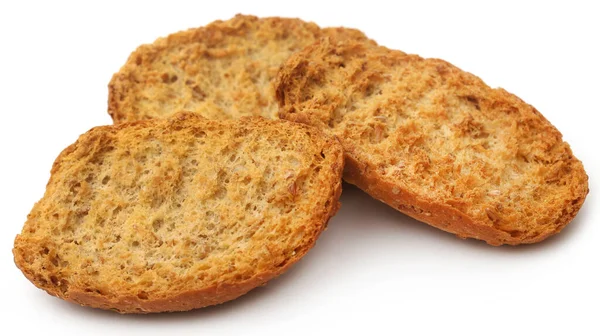 Toast Kex Över Vit Bakgrund — Stockfoto