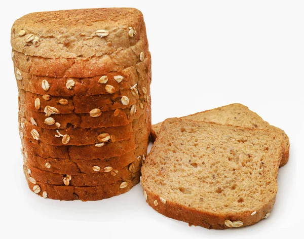 Haferroggenbrot Auf Weißem Hintergrund — Stockfoto