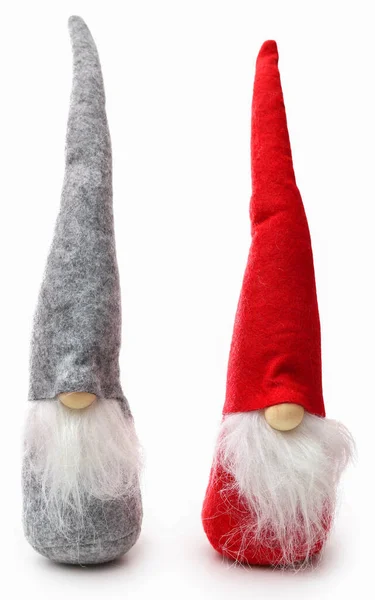 Two Different Color Santa Clauses White Background — Stock Photo, Image