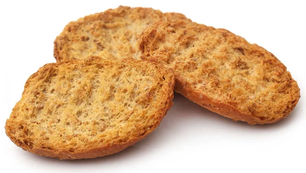 Toast Biscuit Witte Achtergrond — Stockfoto